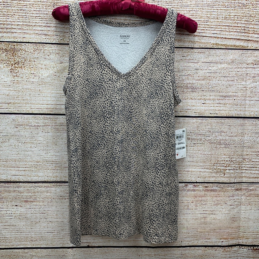 Alfani‎ Intimates Modal Basics Animal Print Tank Top Lightweight [Size XS] NWT